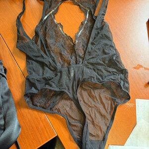 Bluebella Black Lace & Mesh One-Piece Bodysuit